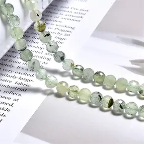 Strang Kugeln, Prehnit , facettiert, 06mm, 64cut | Marco Schreier