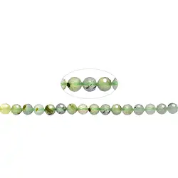 141230101720 Cuentas de piedras preciosas, prehnita, facetada, 06mm, corte 64 | Marco Schreier