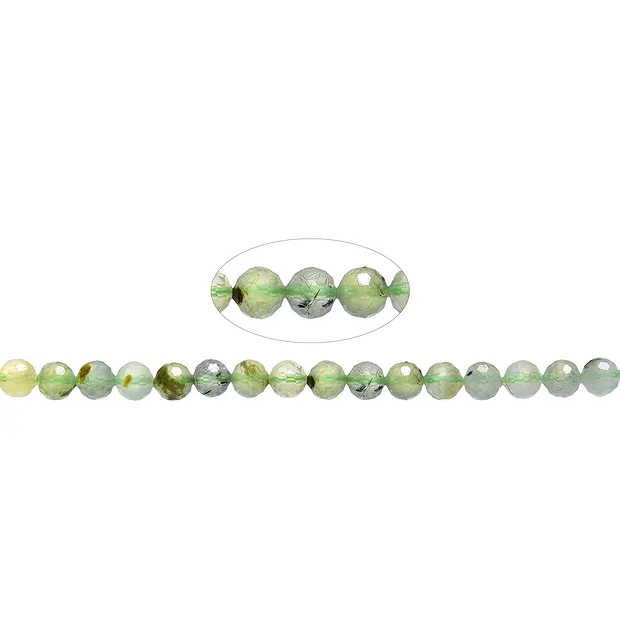 Rang de colliers boules, prehnite , facetté, 06mm, 64cut | Marco Schreier