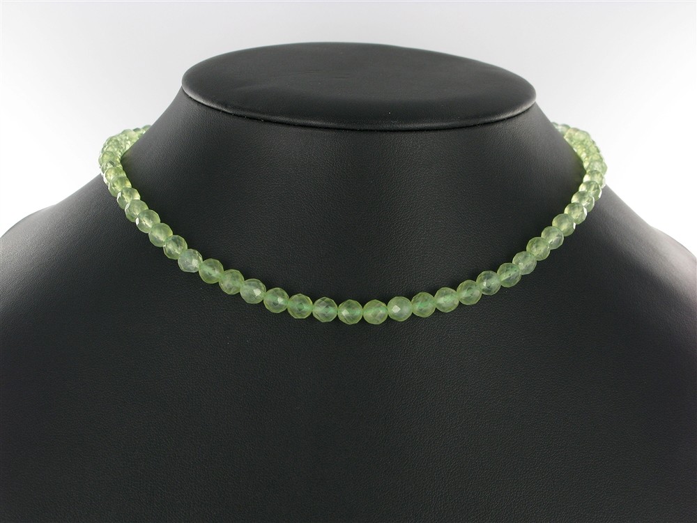 Rang de colliers boules, prehnite A, à facettes, 06mm | Marco Schreier