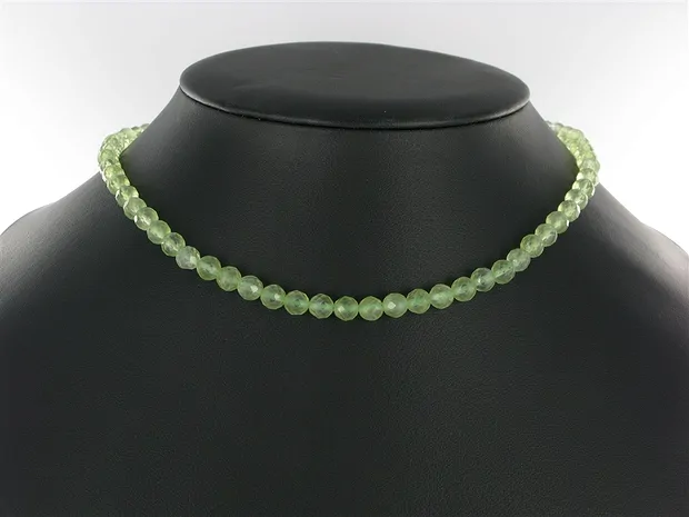 String Beads, Prehnite A, faceted, 06mm | wholesaler gems & healing stones