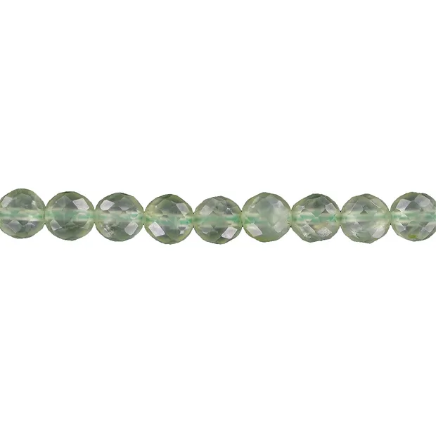 String Beads, Prehnite A, faceted, 06mm | wholesaler gems & healing stones