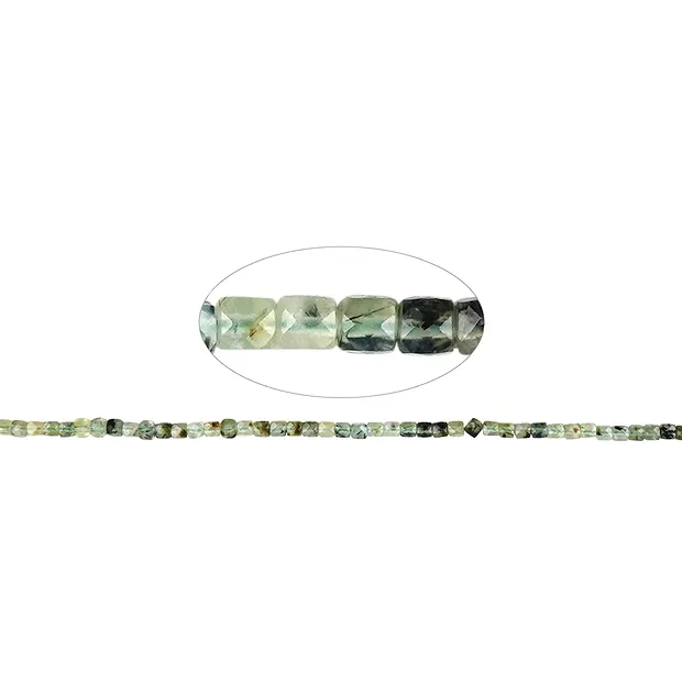 Strang Würfel, Prehnit, 04mm, facettiert | GH Edelsteine, Heilsteine & Schmuck
