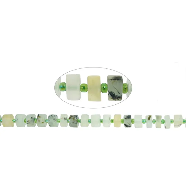 Rang de collier "Wheel Shape", prehnite, mat 03-05 x 06-08mm (39cm) | Marco Schreier
