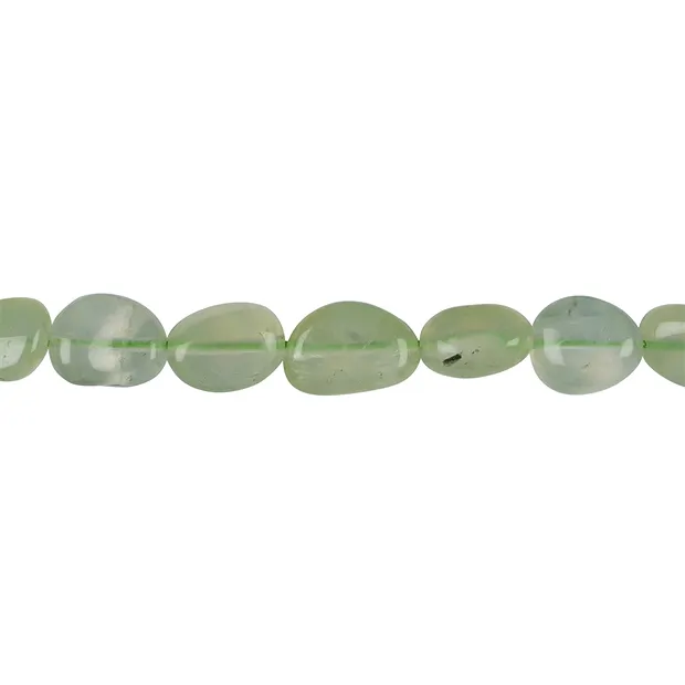 Strand of nuggets (flat), prehnite, 10mm | wholesaler gems & healing stones