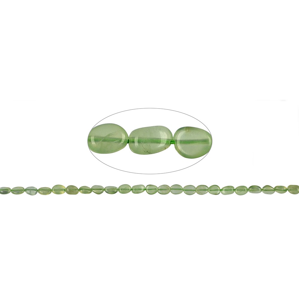 Rang de colliers Nuggets (plat), prehnite, 05-08 x 03-05mm | Marco Schreier