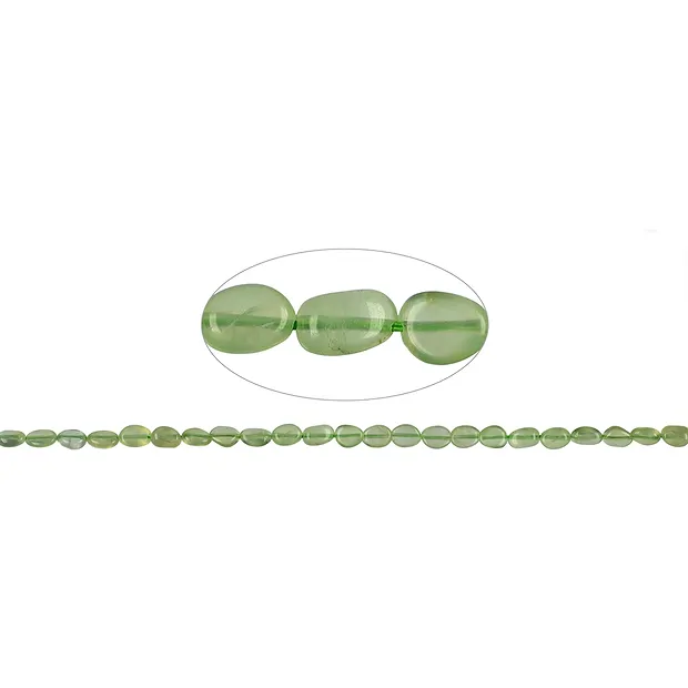 Strand of nuggets (flat), prehnite, 05-08 x 03-05mm | Marco Schreier