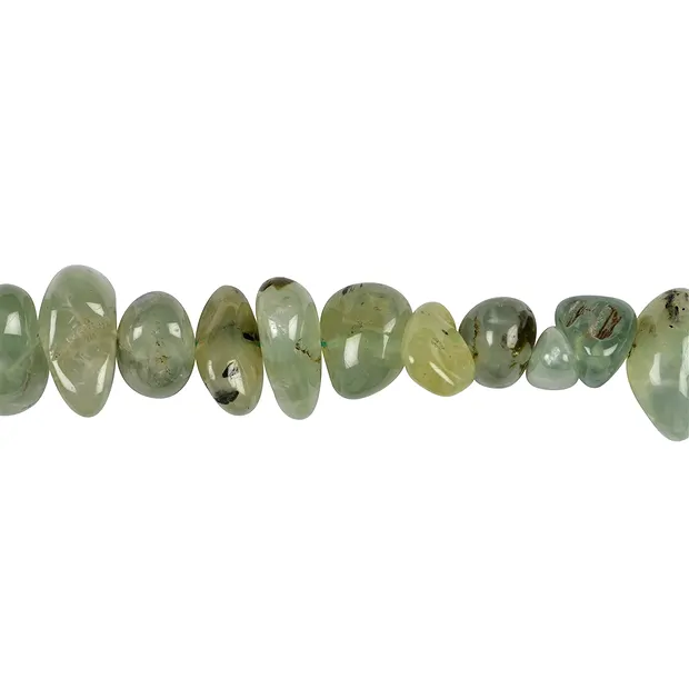 Strand of Tumbled Stones, Prehnite, 08-12 x 13-22mm | Marco Schreier