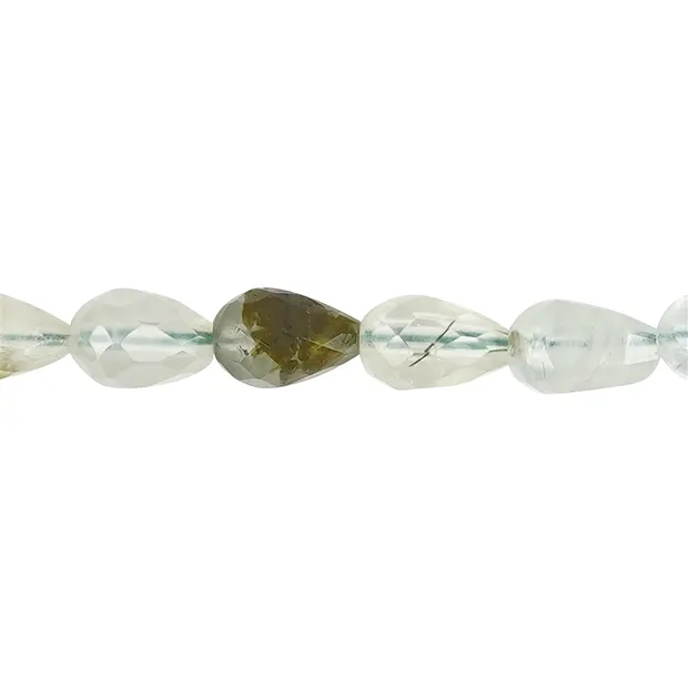 Drop strand, prehnite, 09 x 06mm | wholesaler gems, healing stones & jewelry