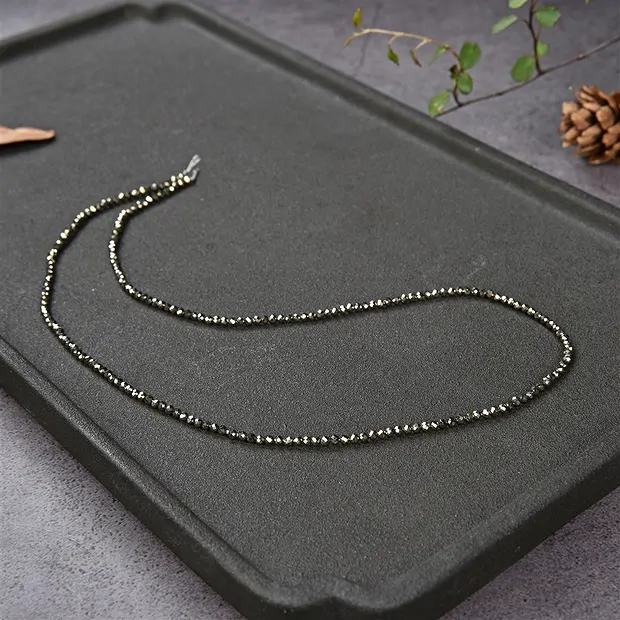 String Beads, Pyrite, faceted, 02mm | wholesaler gems, healing stones & jewelry
