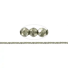 Strang Kugeln, Pyrit, facettiert, 03mm | Edelsteine, Heilsteine & Schmuck-Handel