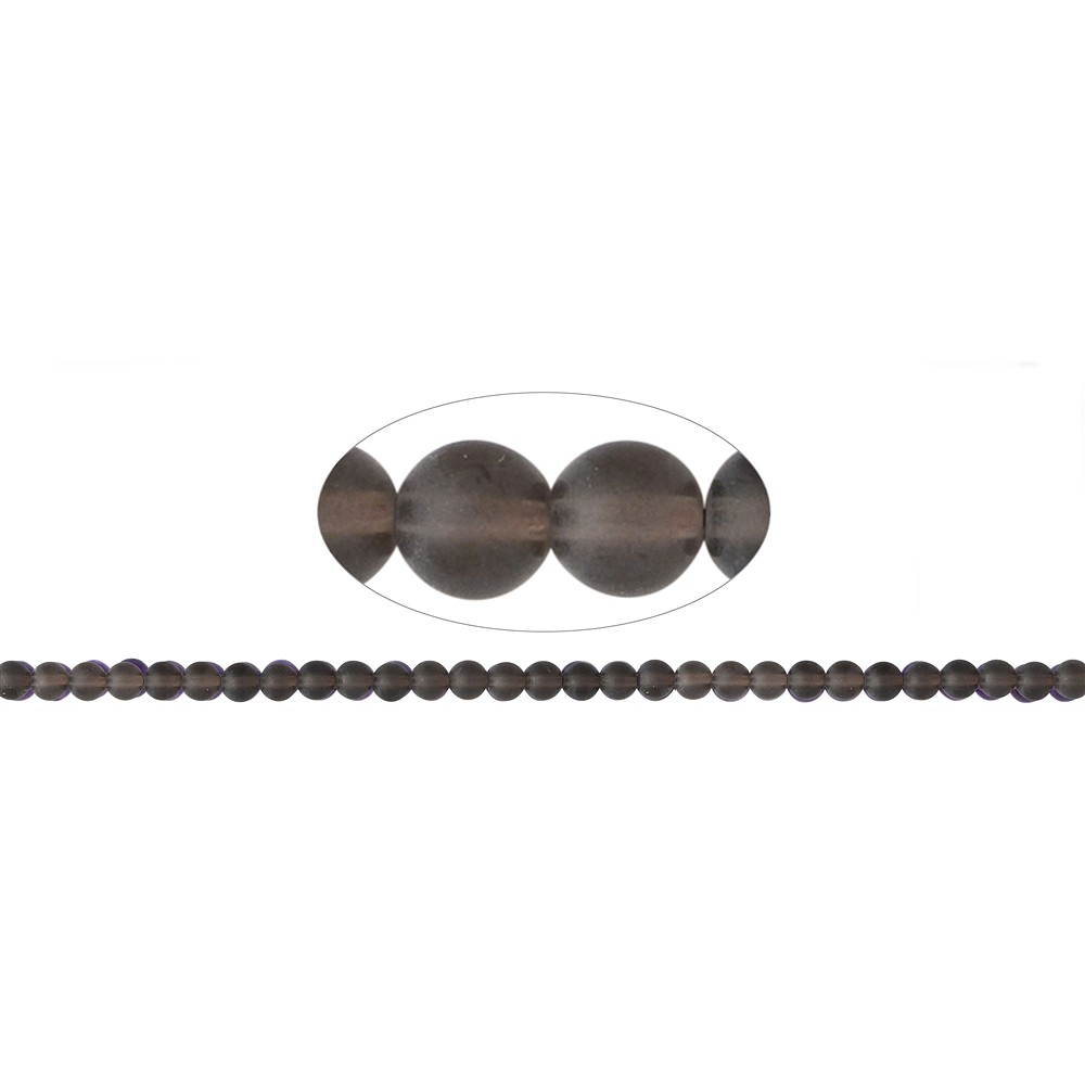 Rang de collier boules, Quartz fumé, mat, 06mm (39cm) | Marco Schreier