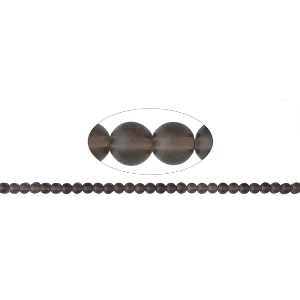 Cuentas de piedras preciosas, Cuarzo ahumado, mate, 06mm (39cm) | Marco Schreier