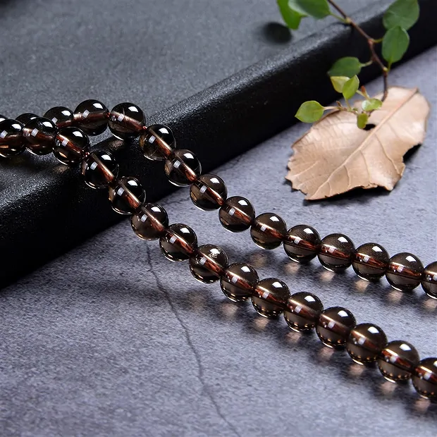 String Beads, Smoky Quartz, 06mm (approx.) | wholesaler gems & healing stones