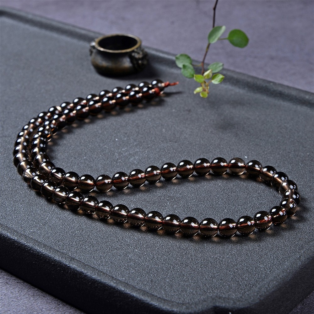 String Beads, Smoky Quartz, 06mm (approx.) | wholesaler gems & healing stones