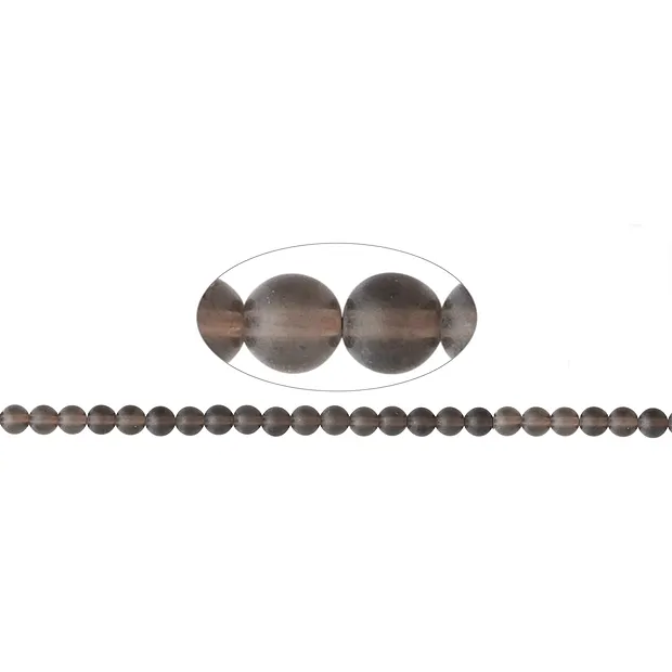 Rang de collier boules, Quartz fumé, mat, 08mm | Marco Schreier