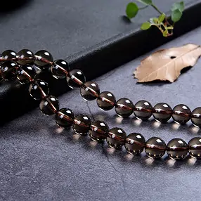 Rang de collier boules, Quartz fumé, 08mm | Marco Schreier