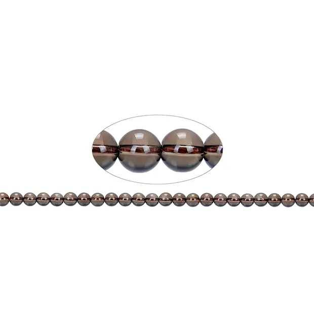 Rang de collier boules, Quartz fumé, 08mm | Marco Schreier