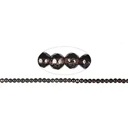 141280101720 String Beads, Smoky Quartz, faceted, 06mm | wholesaler gems & healing stones