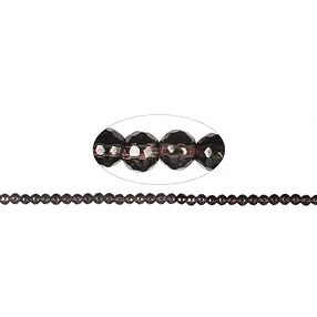 Strang Kugeln, Rauchquarz, facettiert, 06mm | Edelsteine, Heilsteine & Schmuck