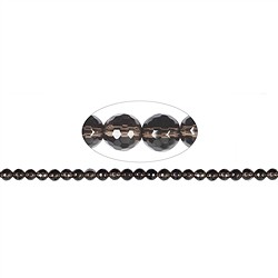 141280101820 Strang Kugeln, Rauchquarz, facettiert, 08mm | Edelsteine, Heilsteine & Schmuck