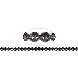 141280101820 String Beads, Smoky Quartz, faceted, 08mm | wholesaler gems & healing stones