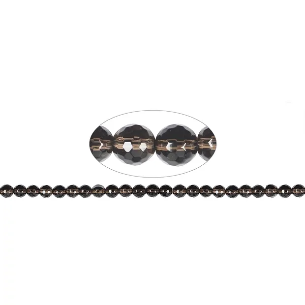 Strang Kugeln, Rauchquarz, facettiert, 08mm | Edelsteine, Heilsteine & Schmuck