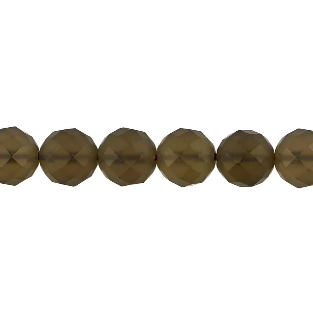 Cuentas de piedras preciosas, Cuarzo ahumado mate, facetado, 10mm | Marco Schreier