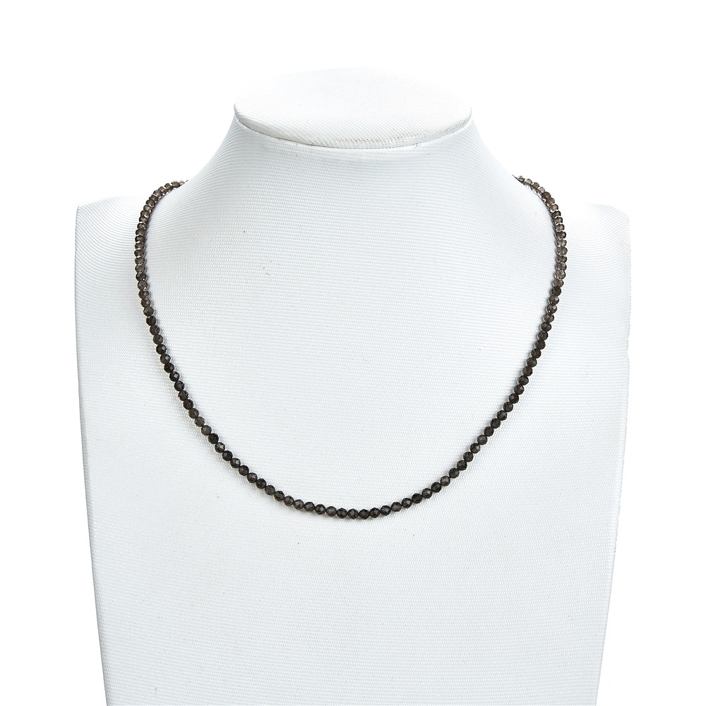 String Beads, Smoky Quartz, faceted, 03mm | wholesaler gems & healing stones