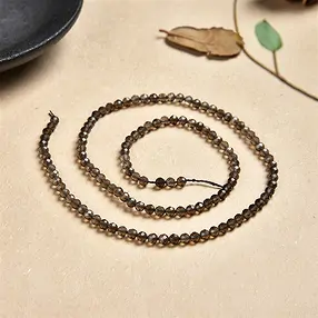 Strang Kugeln, Rauchquarz, facettiert, 03mm | Edelsteine, Heilsteine & Schmuck