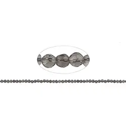 141280103620 String Beads, Smoky Quartz, faceted, 03mm | wholesaler gems & healing stones