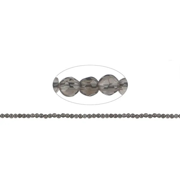 Strang Kugeln, Rauchquarz, facettiert, 03mm | Edelsteine, Heilsteine & Schmuck