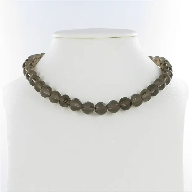 Rang de collier boules "fenêtre", Quartz fumé, 10mm | Marco Schreier