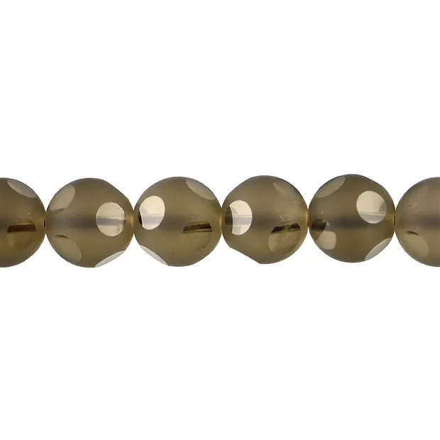 String Beads "Window", Smoky Quartz, 10mm | wholesaler gems & healing stones