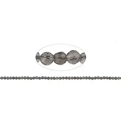141280104020 String Beads, Smoky Quartz, faceted, 02mm, 39cm | gems, healing stones & jewelry