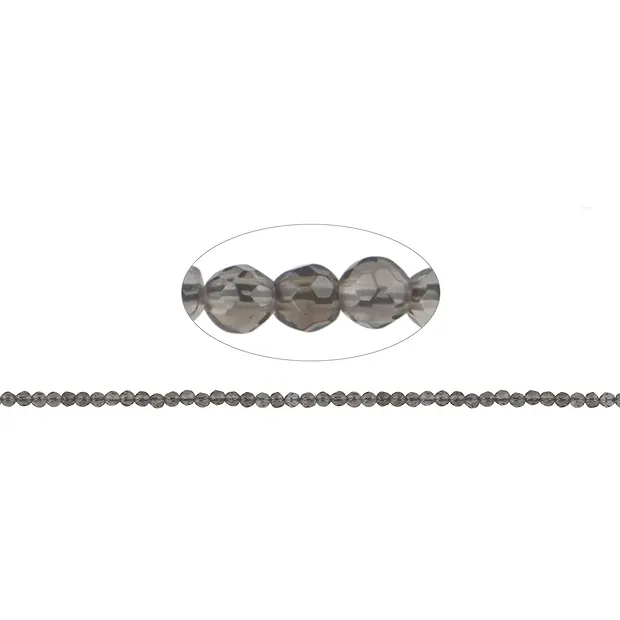 Strang Kugeln, Rauchquarz, facettiert, 02mm, 39cm | Marco Schreier