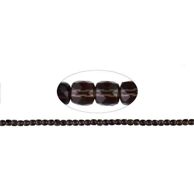 Strand cube, Smoky Quartz, faceted, 04.5mm | wholesaler gems & healing stones