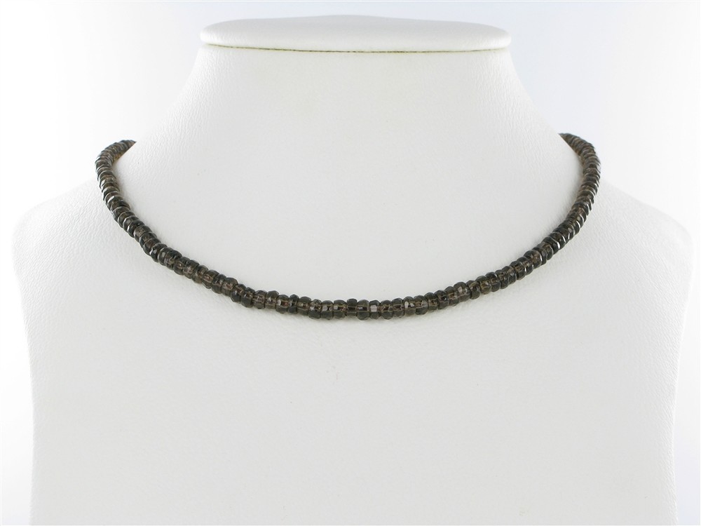 Collar de botones, Cuarzo ahumado, facetado, 04mm | Marco Schreier