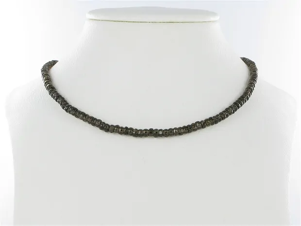 Collar de botones, Cuarzo ahumado, facetado, 04mm | Marco Schreier