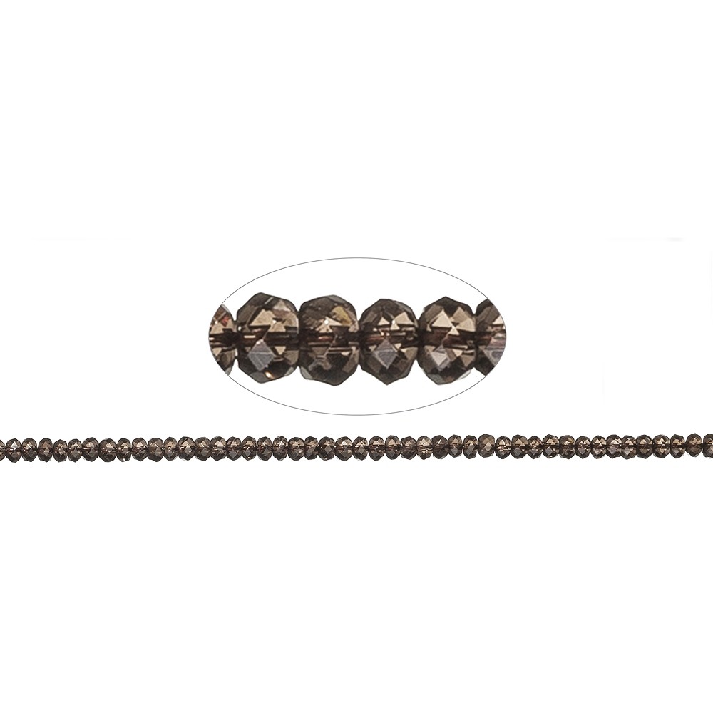 Collar de botones, Cuarzo ahumado, facetado, 04mm | Marco Schreier