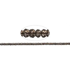 Strang Button, Rauchquarz, facettiert, 04mm | Edelsteine, Heilsteine & Schmuck