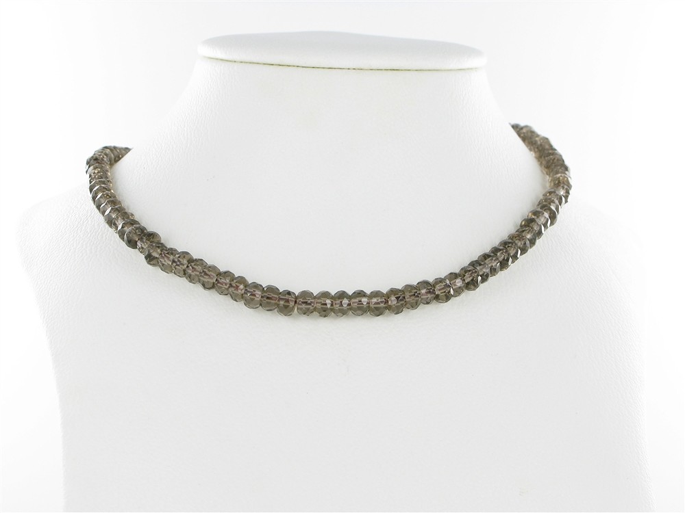 Strang Button, Rauchquarz, facettiert, 06mm | Edelsteine, Heilsteine & Schmuck