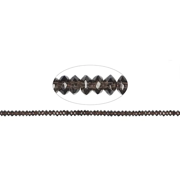 Collar de botones, Cuarzo ahumado, facetado, 06mm | Marco Schreier