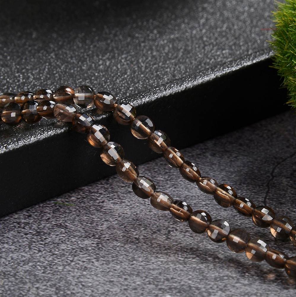 Strang Coin, Rauchquarz, facettiert, 04 x 02mm (39cm) | Marco Schreier