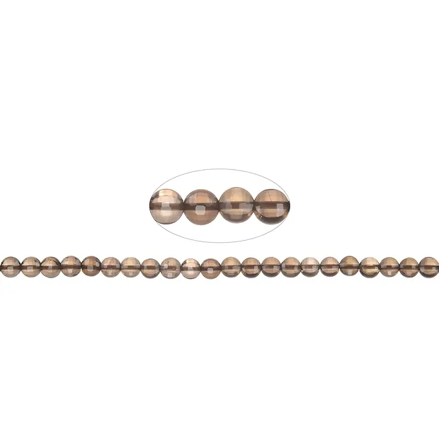 Rang de collier, Pièce, Quartz fumé, facetté, 04 x 02mm (39cm) | Marco Schreier