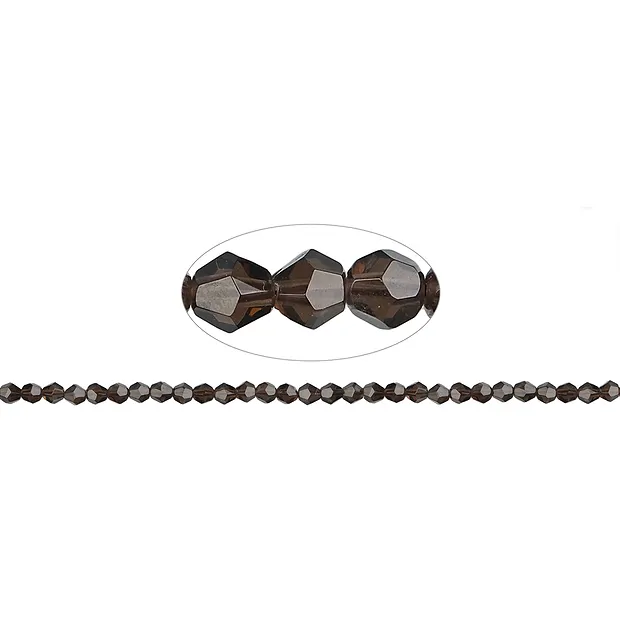 Strang Spindel, Rauchquarz, facettiert, 06mm | Edelsteine, Heilsteine & Schmuck