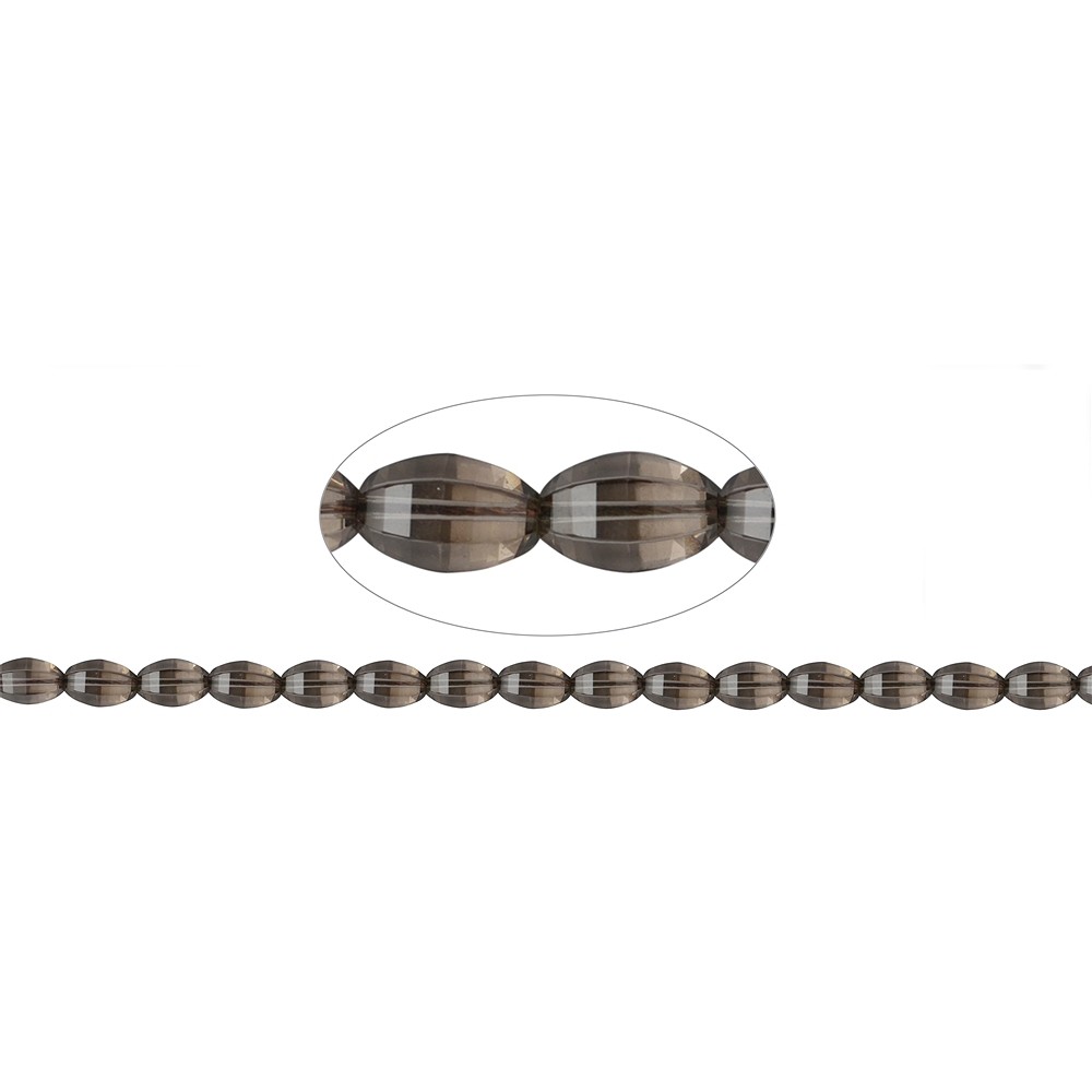 Filo di fuso, Quarzo fumé, sfaccettato, 12 x 07-08mm | Marco Schreier