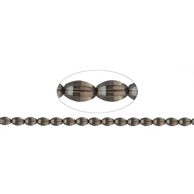 Rang de colliers, Quartz fumé, à facettes, 12 x 07-08mm | Marco Schreier