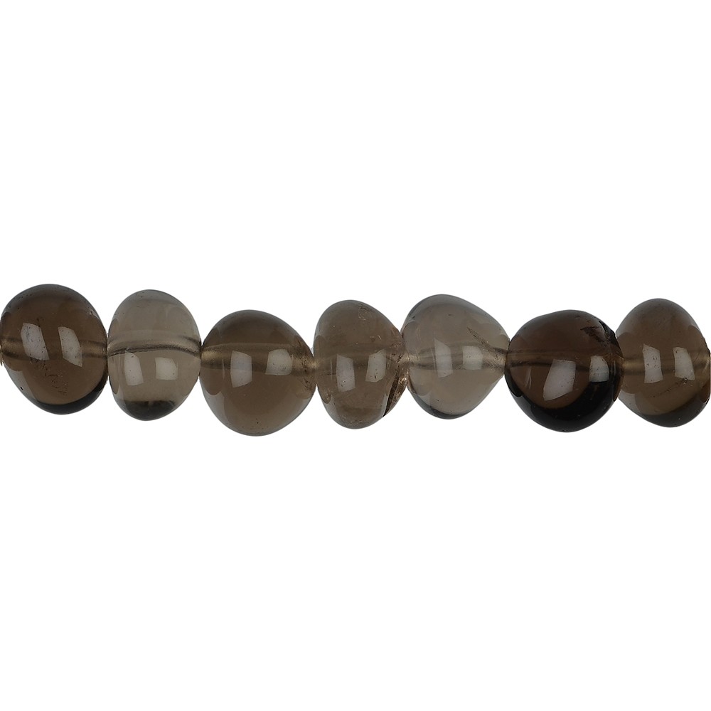 Roundish strand of chips, Smoky Quartz, 10 - 12 mm | Marco Schreier