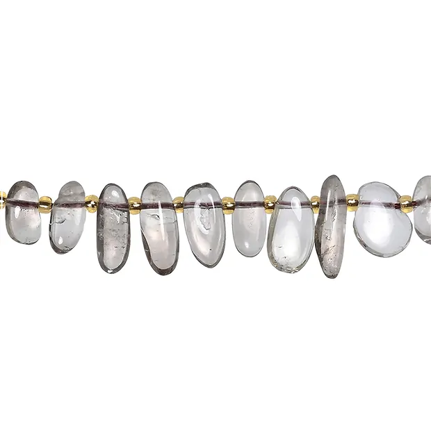 Strand of nuggets "Tooth", Smoky Quartz, 06-08 x 13-16mm | Marco Schreier